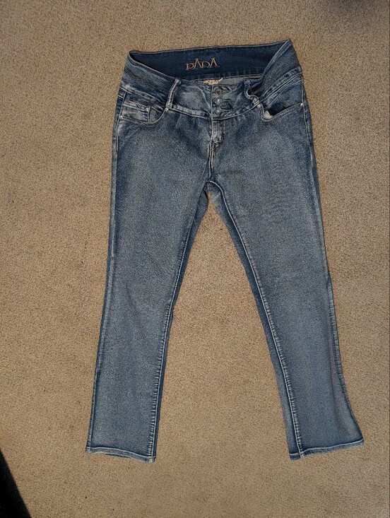 Denim - Vintage Y2K PARA Rhinestone Low Rise Bootcut Jeans Diamond Appliqué Size 13